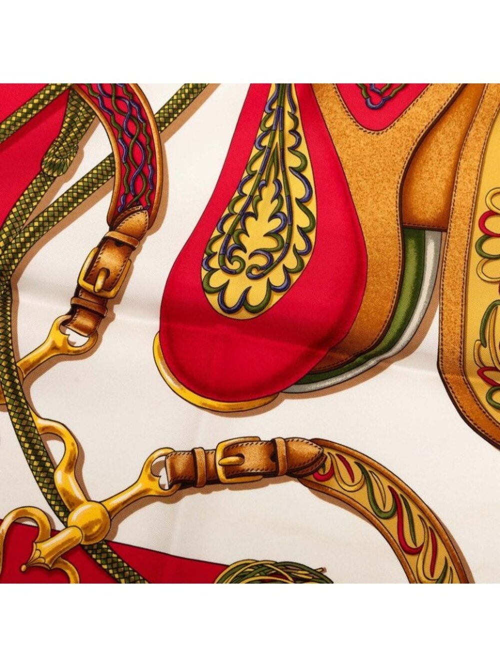 Hermes Carre 90 Festival Scarf Large Format Red Multicolor Silk - Picture 6 of 8